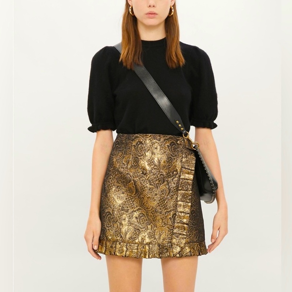 Sandro Oria Golden Skirt - New With Tags - Size 0